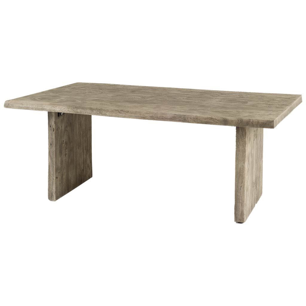 80" Gray Solid Wood Sled Base Dining Table