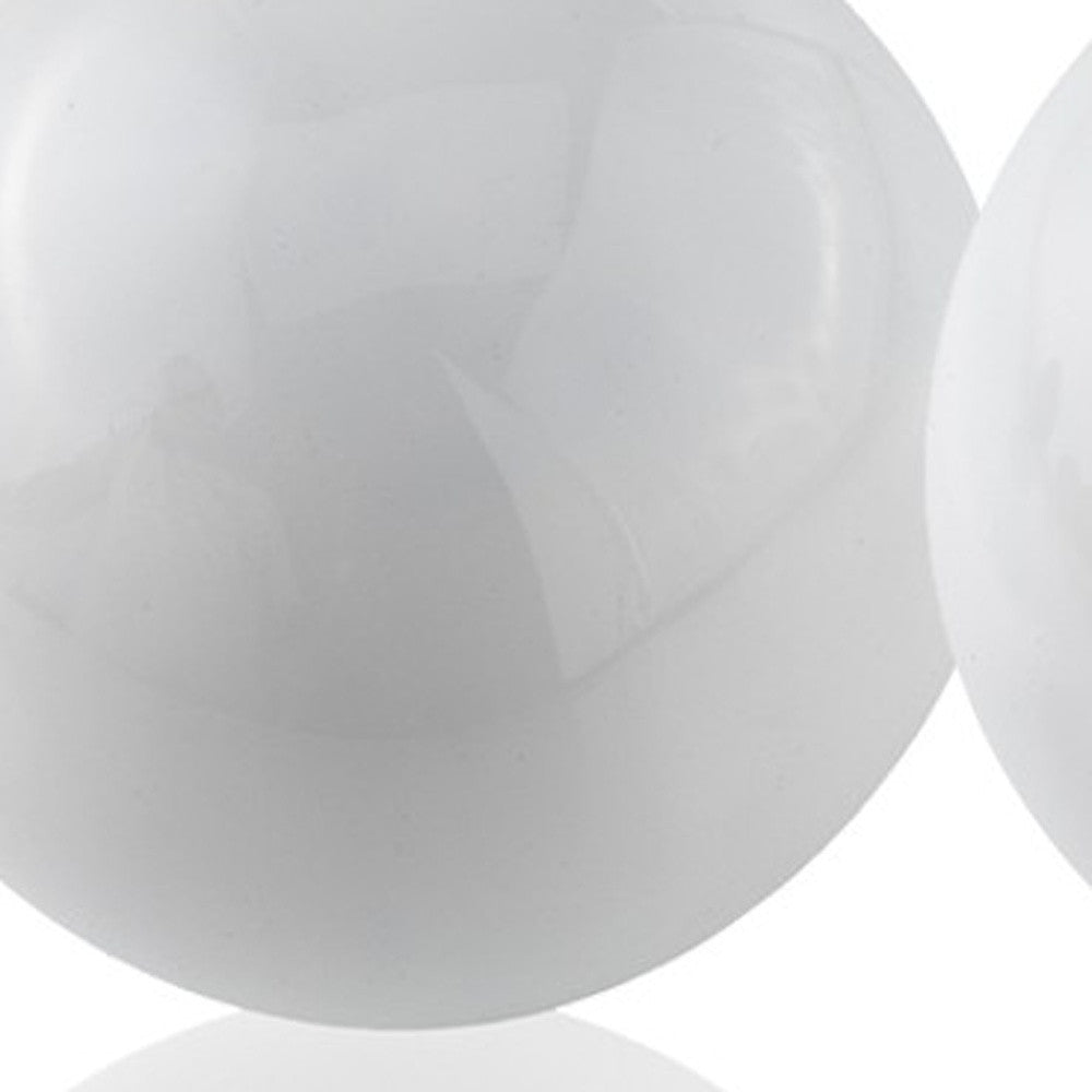 3" White Aluminum Decorative Orb Tabletop Sculpture