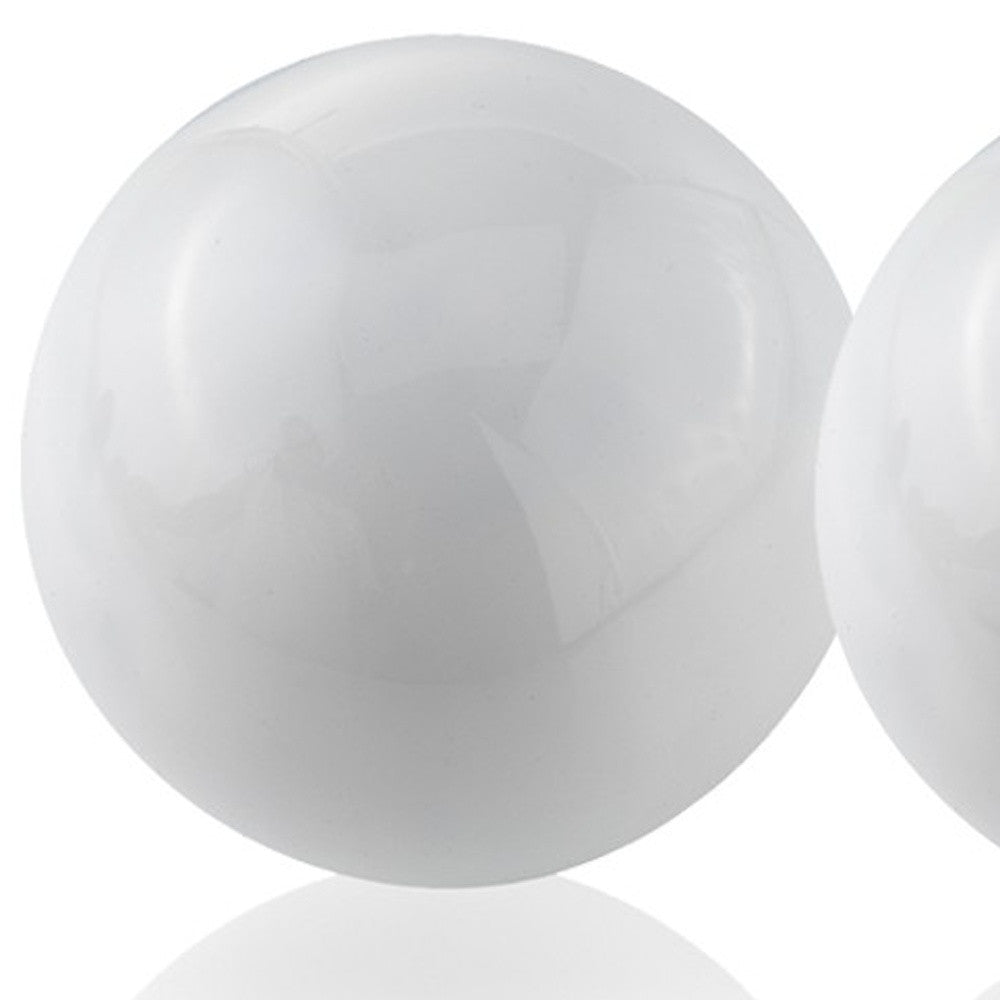 3" White Aluminum Decorative Orb Tabletop Sculpture