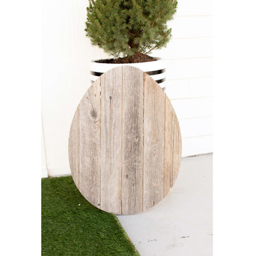 LuxxHomes  18" Rustic Farmhouse Gray Wooden Large Egg