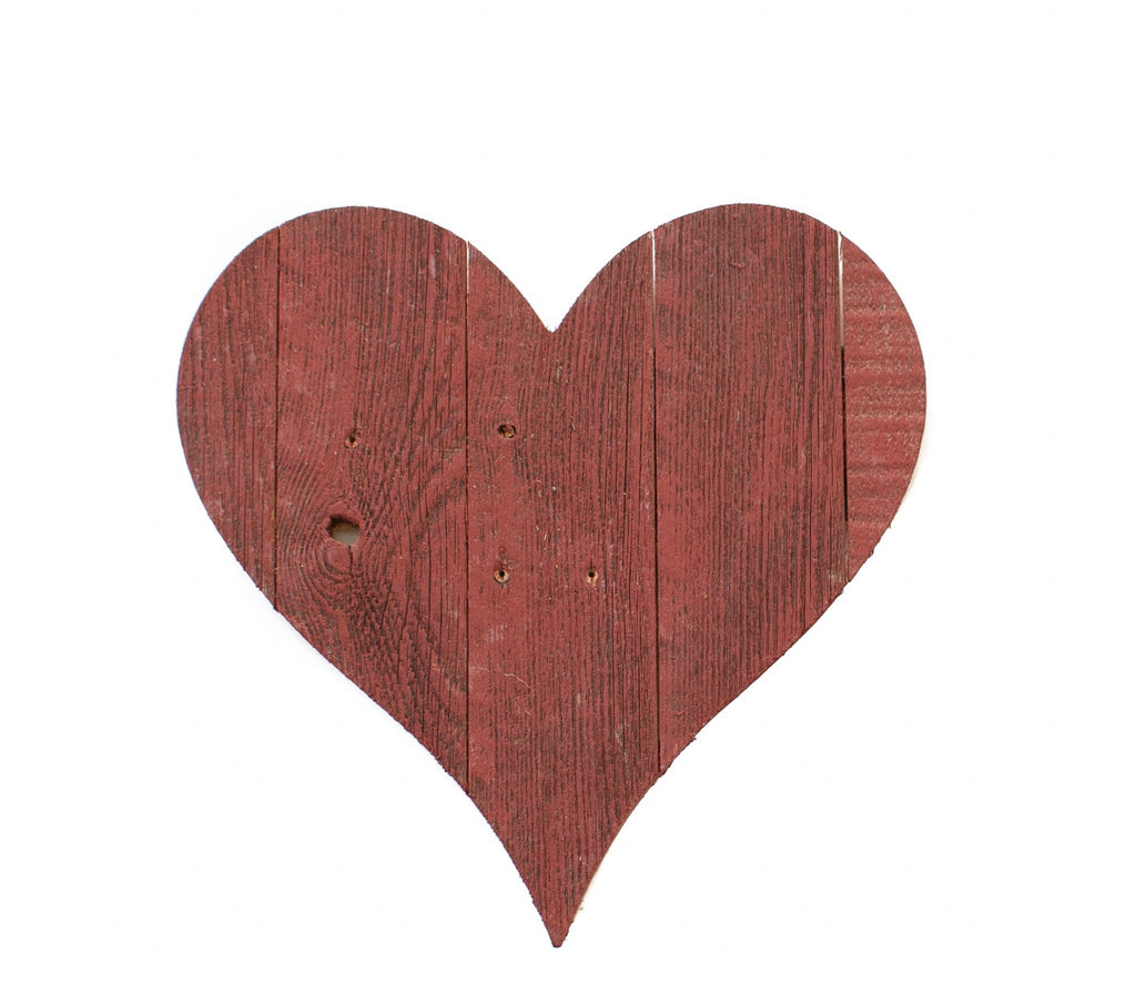 12" Rustic Red Reclaimed Wood Heart Wall Decor