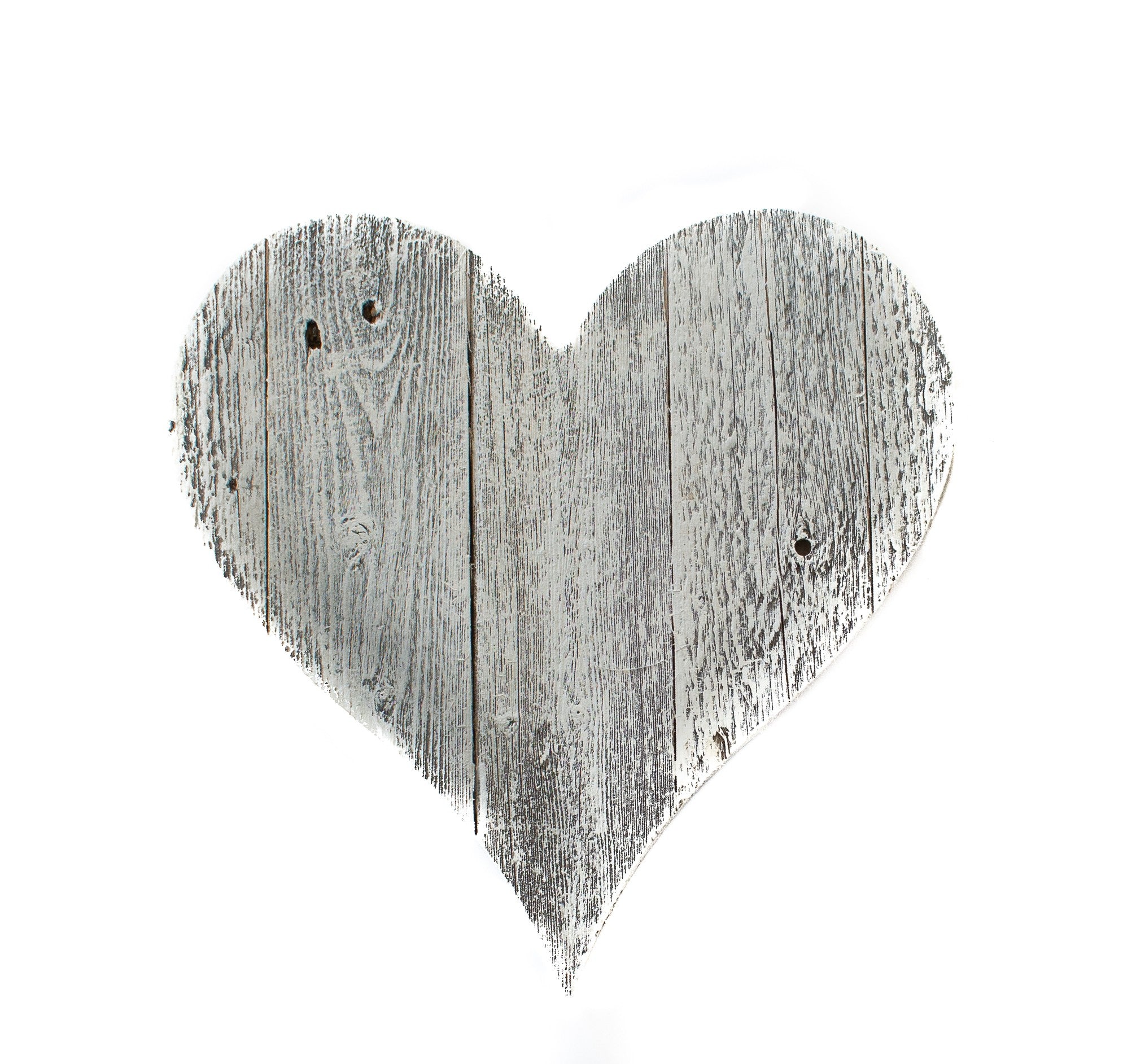 18" Whitewash Reclaimed Wood Heart Wall Decor