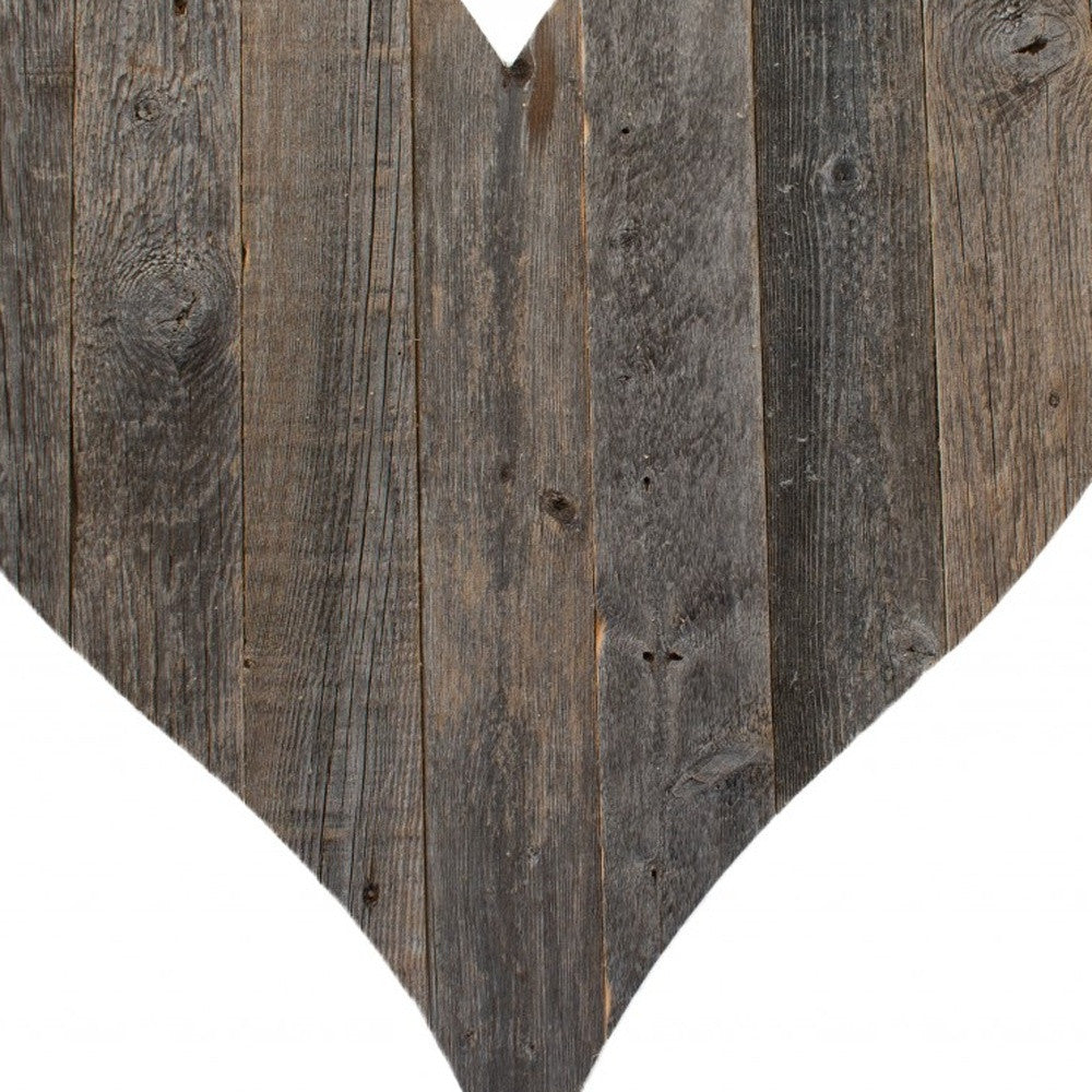 24" Weathered Gray Reclaimed Wood Heart Wall Decor