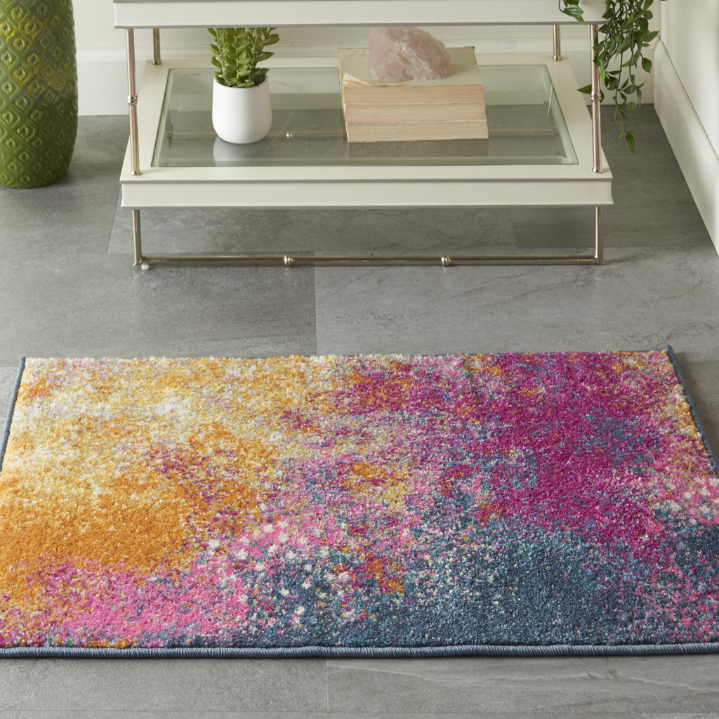 10' Sunset Abstract Power Loom Runner Rug