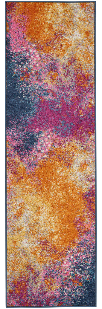 10' Sunset Abstract Power Loom Runner Rug