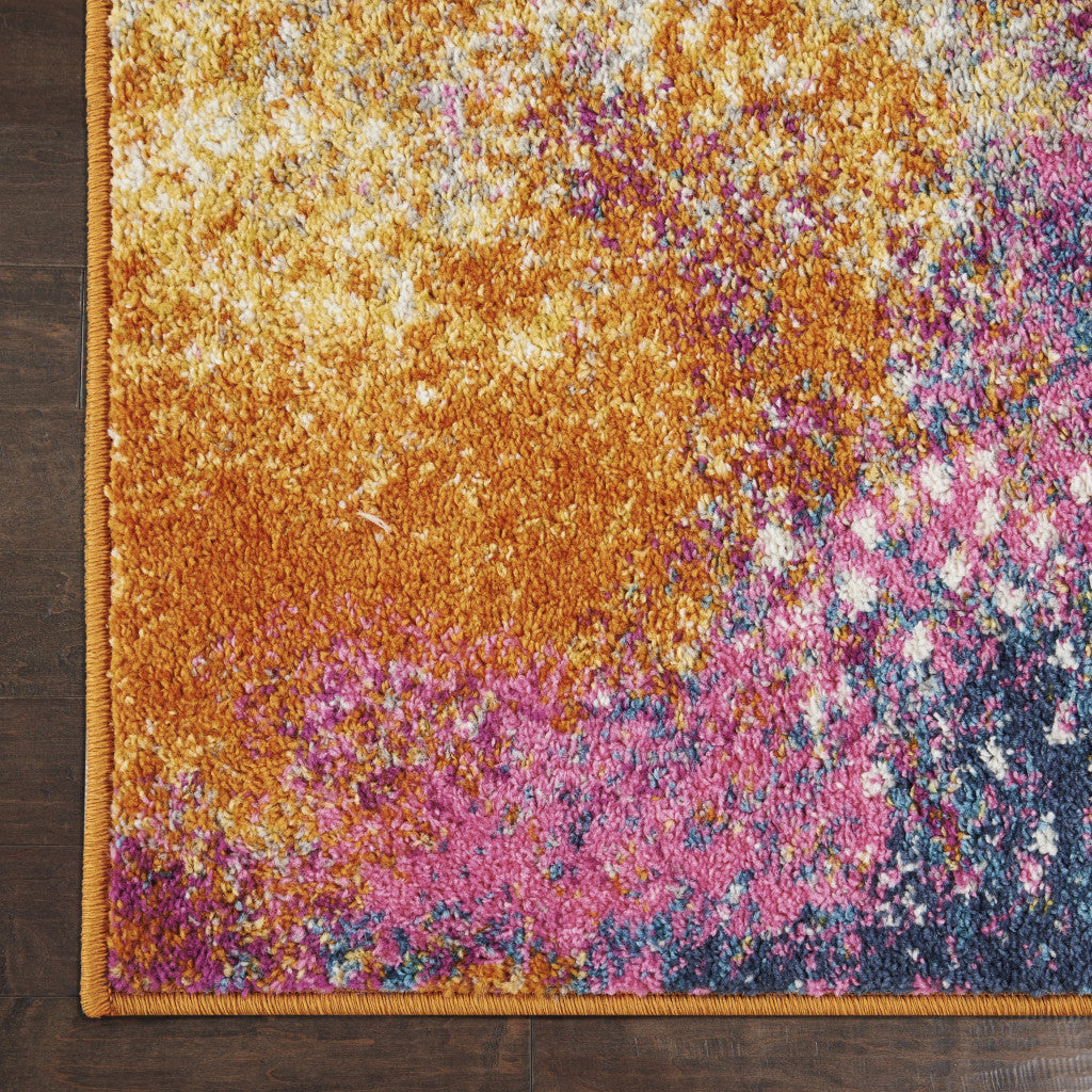 10' Sunset Abstract Power Loom Runner Rug