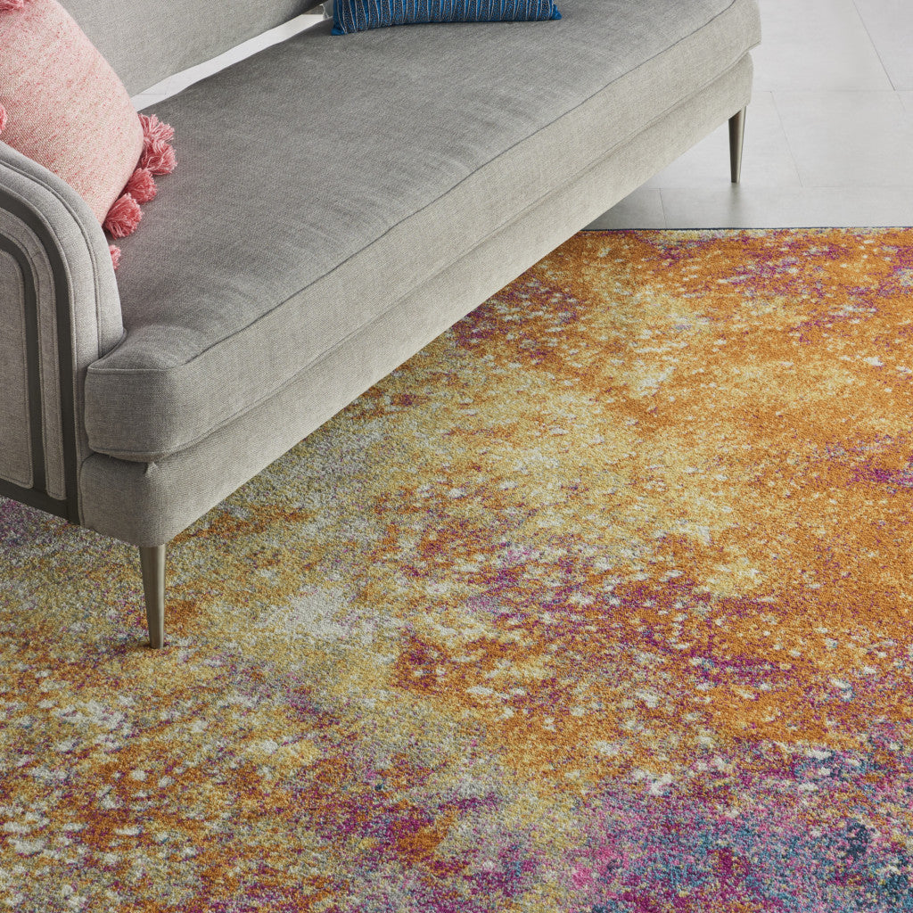 10' Sunset Abstract Power Loom Runner Rug