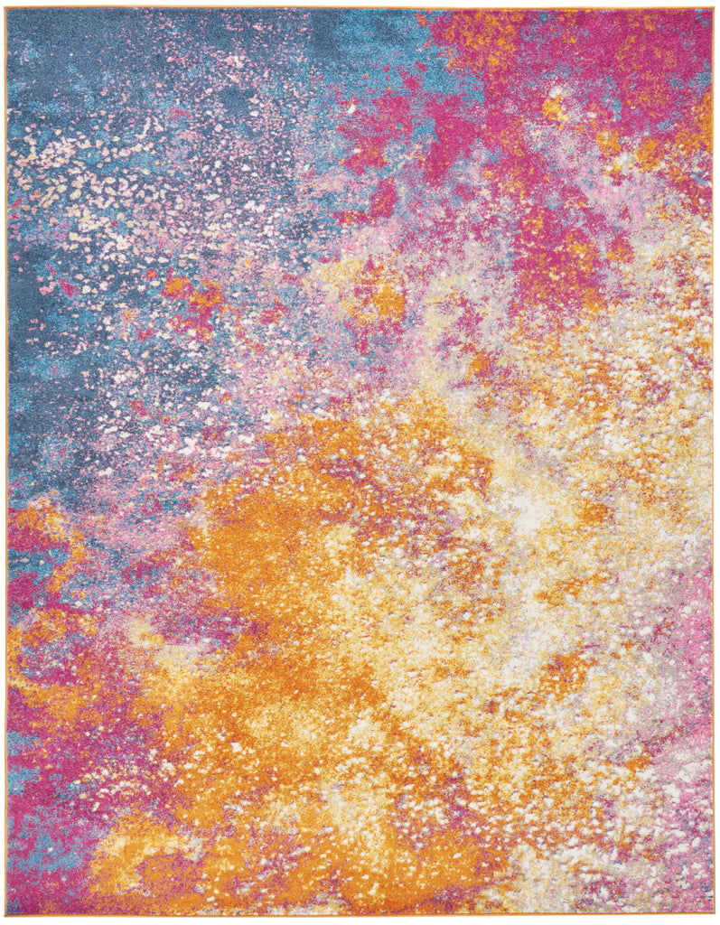 10' Sunset Abstract Power Loom Runner Rug