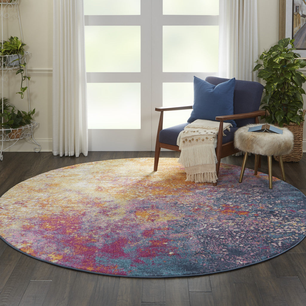 10' Sunset Abstract Power Loom Runner Rug