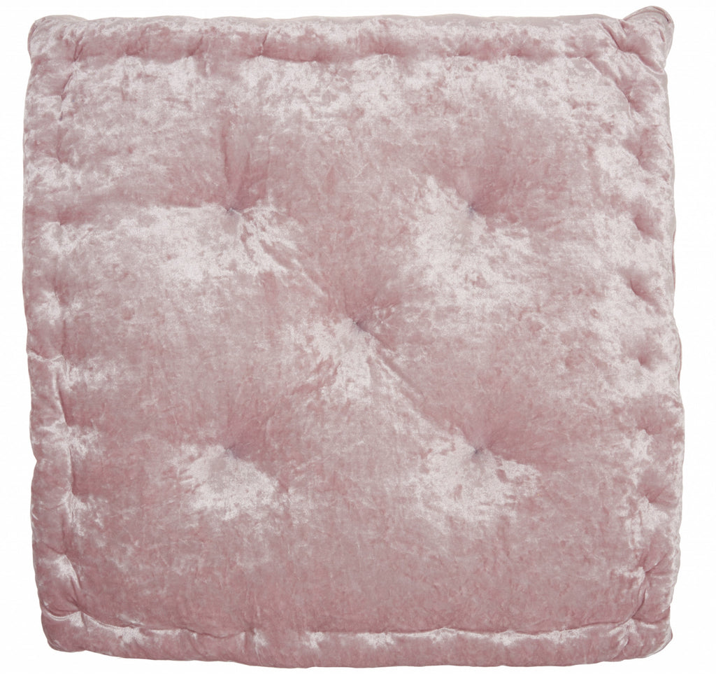 LuxxHomes  24" X 4" Rose Polyester Solid Color Floor Cushion