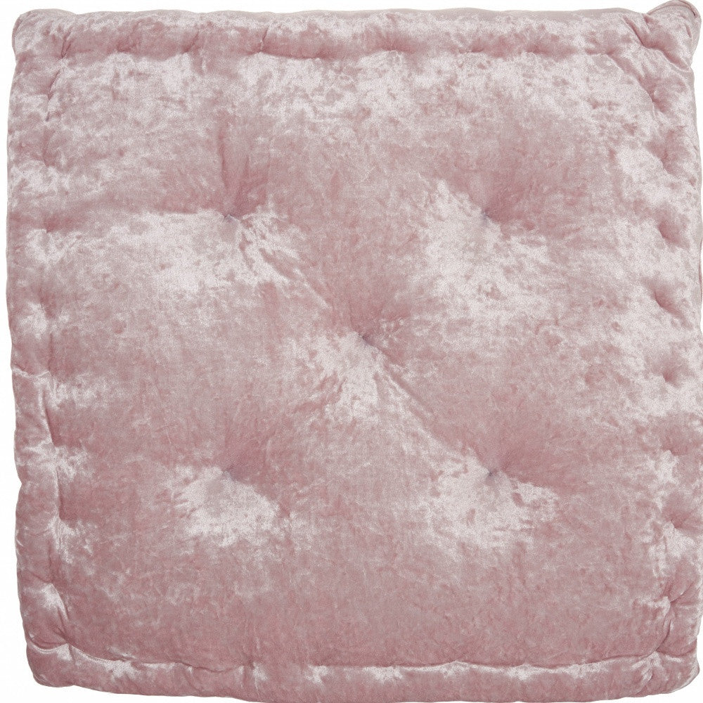 LuxxHomes  24" X 4" Rose Polyester Solid Color Floor Cushion