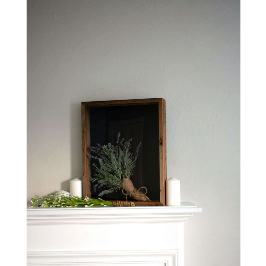 LuxxHomes  12” X 12” Rustic Gray Wood Shadow Box Frame