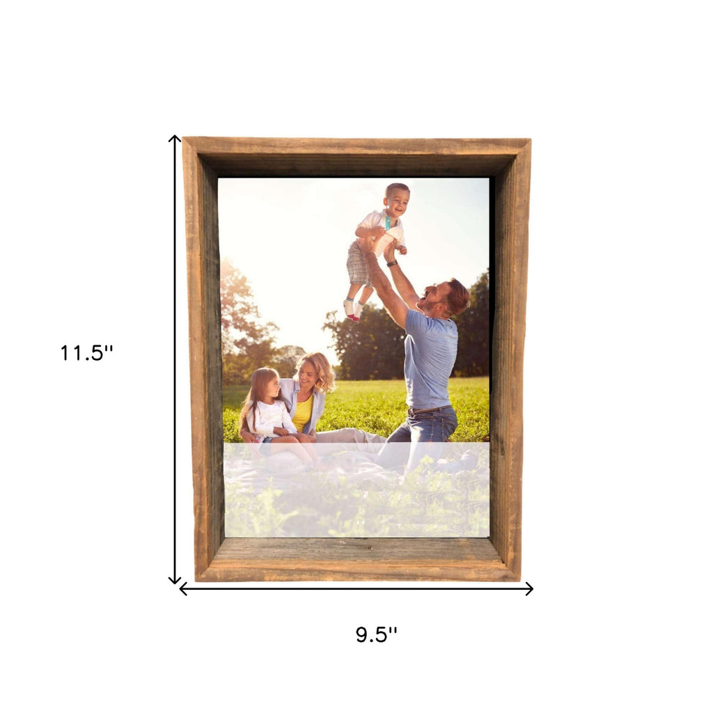 LuxxHomes  8” X 10” Rustic Farmhouse Gray Shadow Box Frame