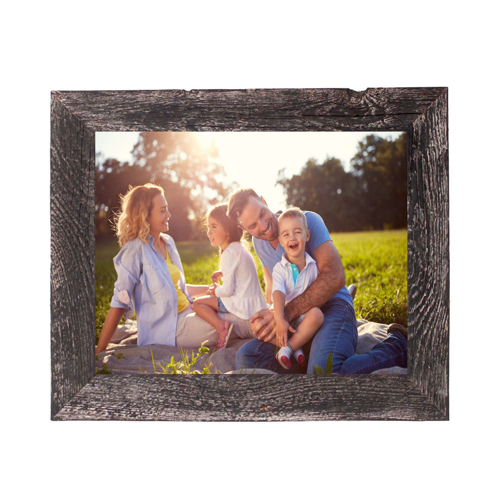 LuxxHomes  11" X 17" Rustic Farmhouse Rustic Black Wood Frame