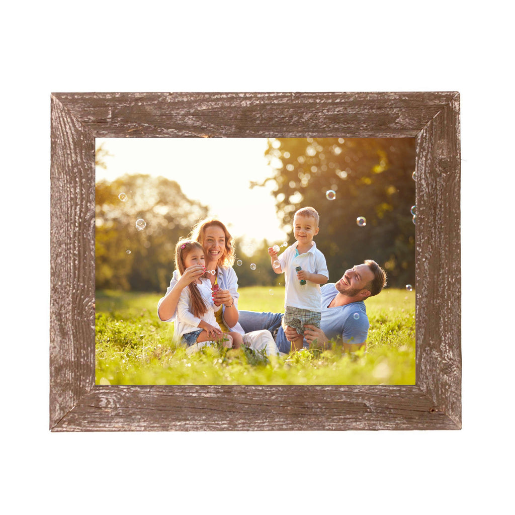 LuxxHomes  12" X 24" Rustic Farmhouse Espresso Wood Frame