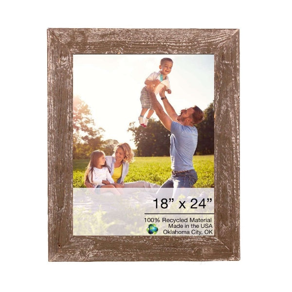 LuxxHomes  18" X 24" Rustic Farmhouse Espresso Wood Frame