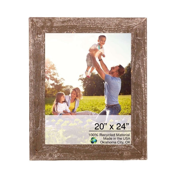 LuxxHomes  20" X 24"  Rustic Farmhouse Espresso Wood Frame