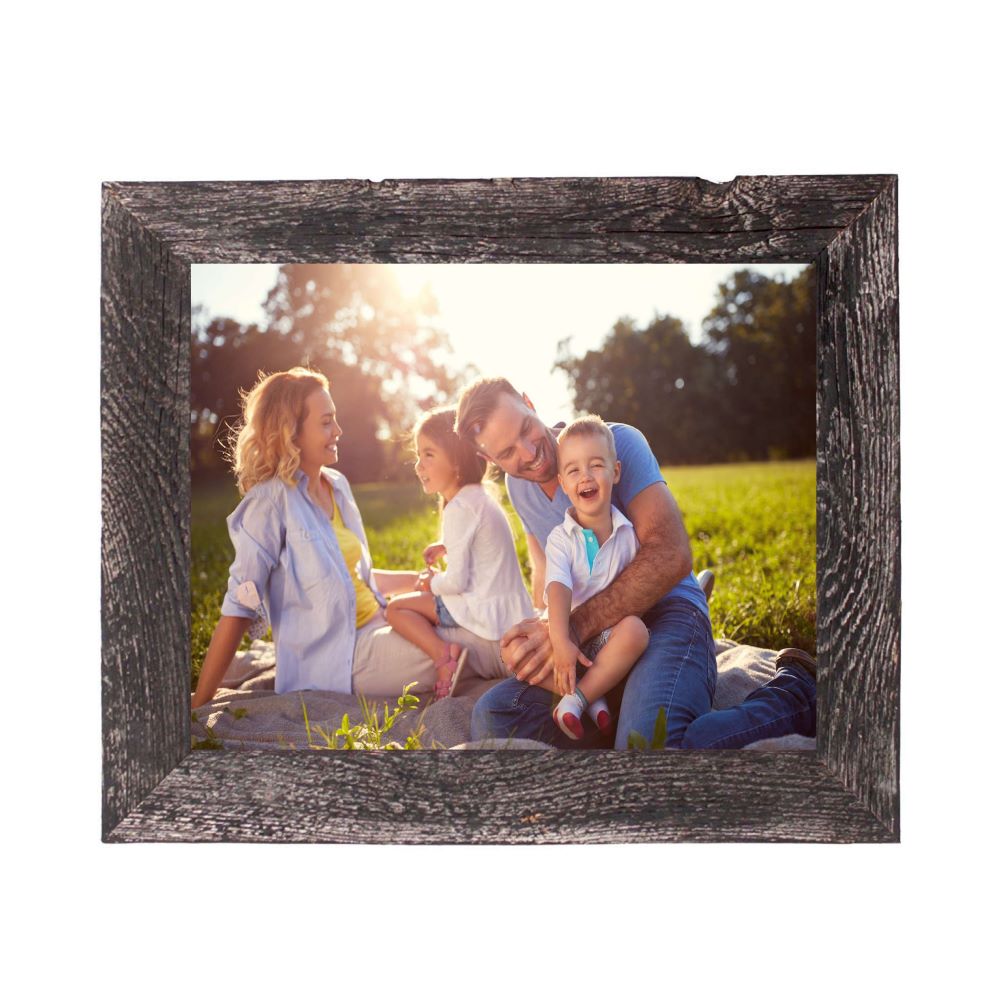 LuxxHomes  20" X 28" Rustic Farmhouse Rustic Black Wood Frame