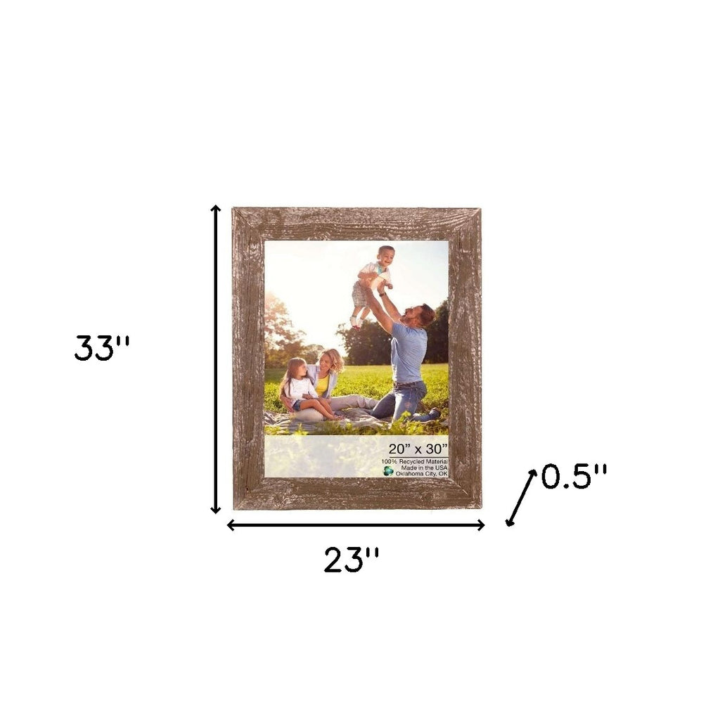 LuxxHomes  20" X 30" Rustic Farmhouse Espresso Wood Frame