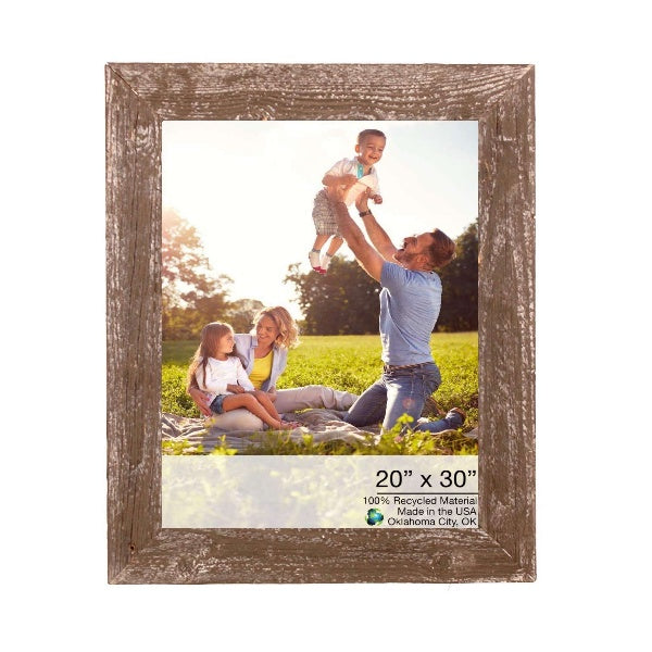 LuxxHomes  20" X 30" Rustic Farmhouse Espresso Wood Frame