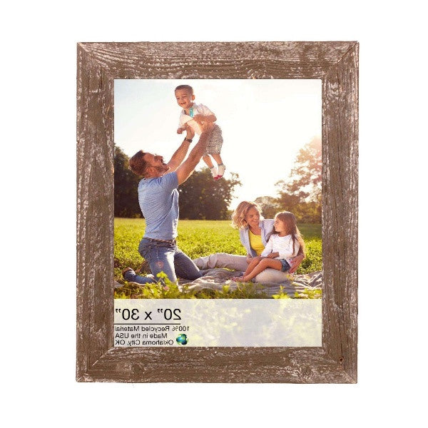 LuxxHomes  20" X 30" Rustic Farmhouse Espresso Wood Frame