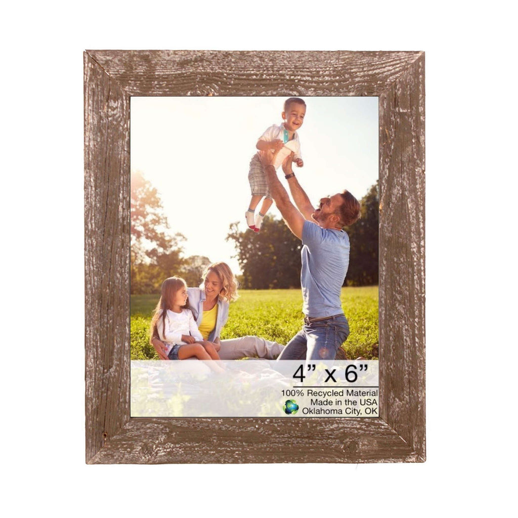 LuxxHomes  4” X 6” Rustic Farmhouse Espresso Wood Frame