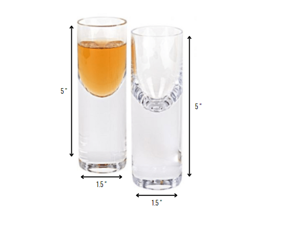 LuxxHomes  Set Of 2 Mouth Blown Crystal Long Shot Glasses