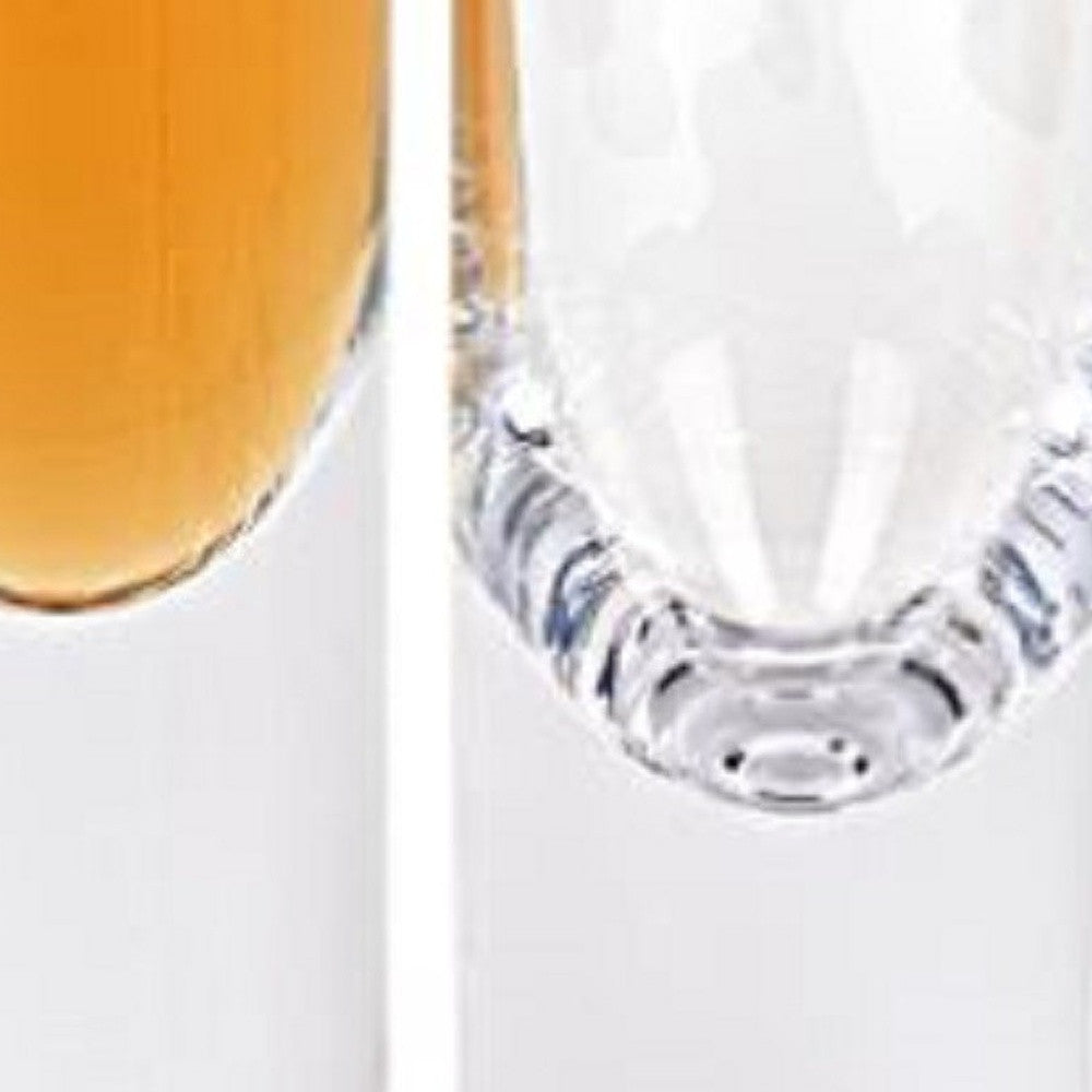 LuxxHomes  Set Of 2 Mouth Blown Crystal Long Shot Glasses