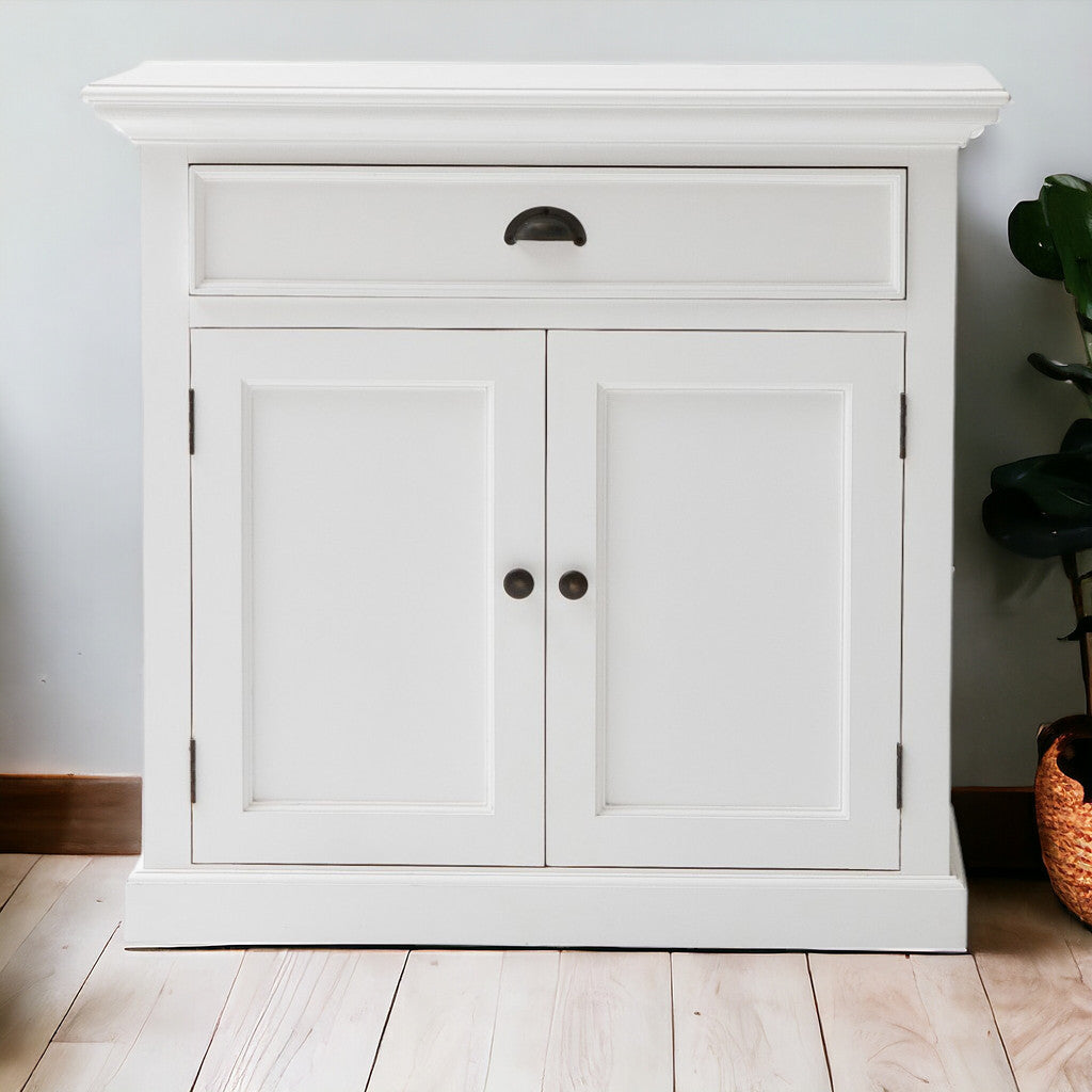 35" White Two Door Accent Cabinet