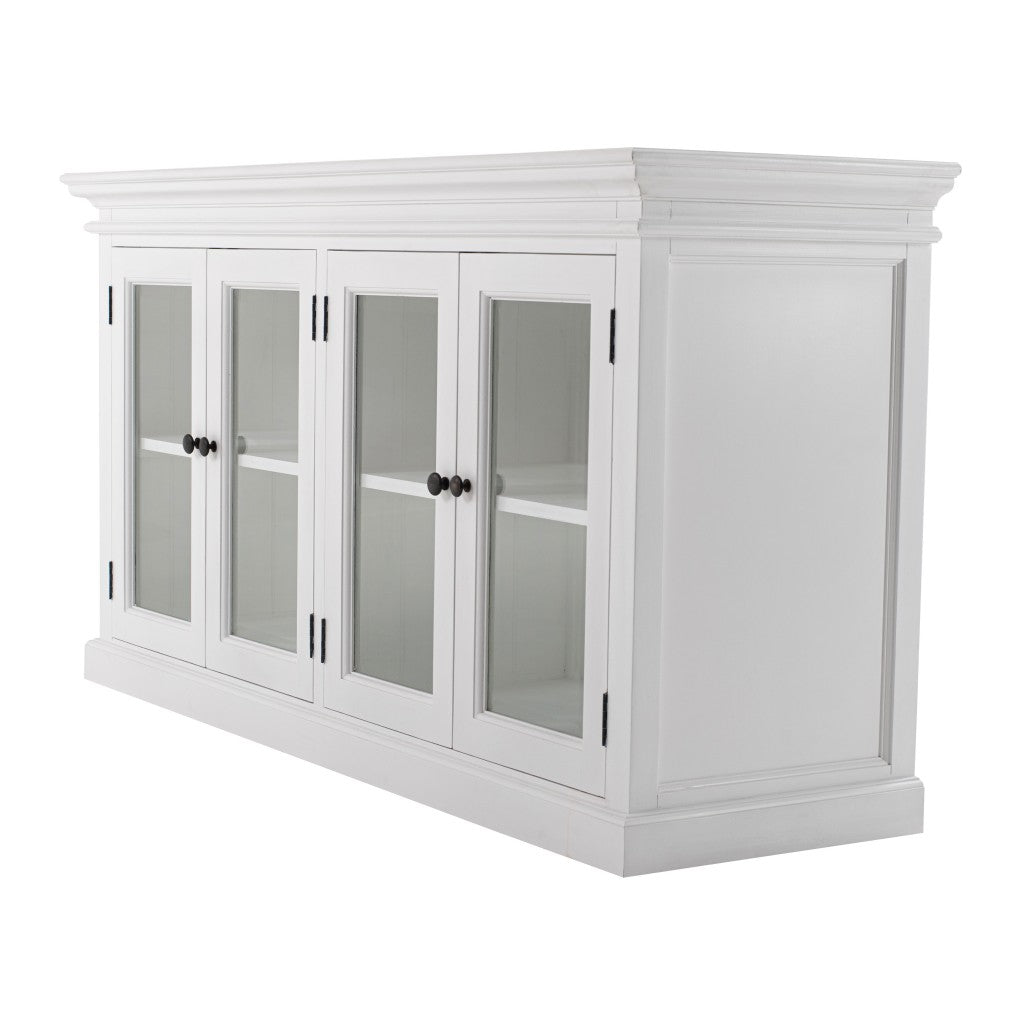 Modern Farm White Glass Door Buffet Server