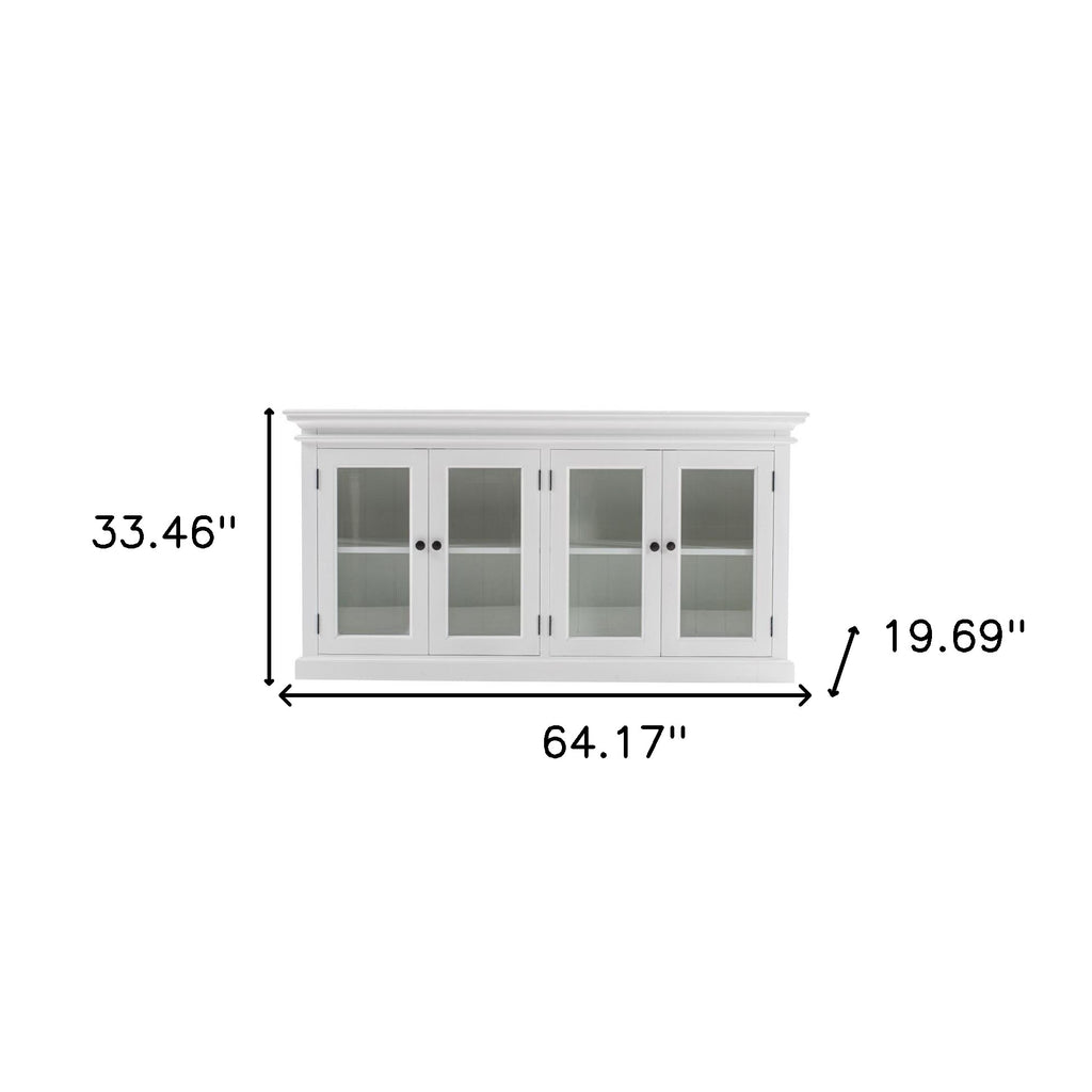 Modern Farm White Glass Door Buffet Server