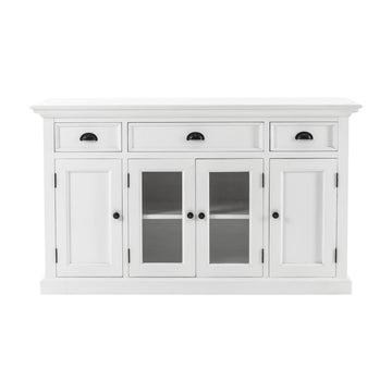 White Accent Cabinet With Glass Doors