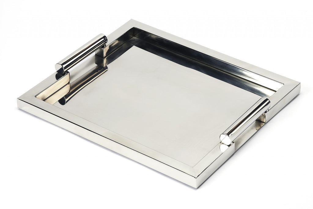 18" Silver Stainless Steel Serving Tray