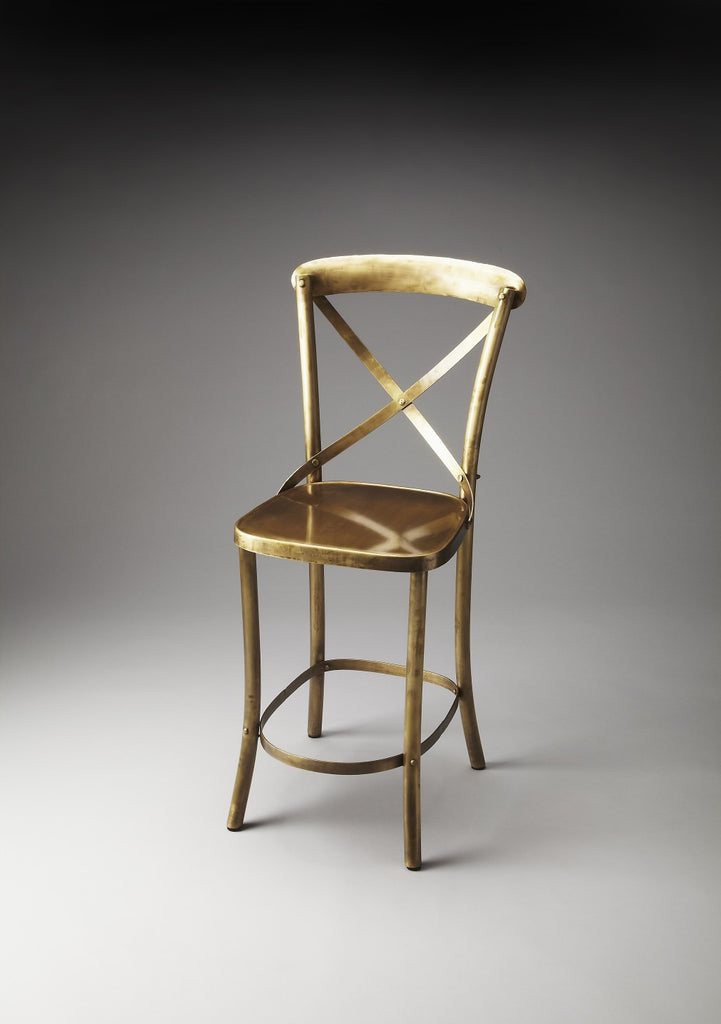 24" Gold Iron Bar Chair