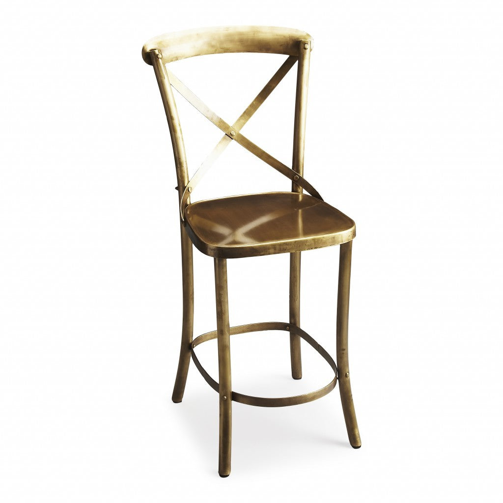 24" Gold Iron Bar Chair