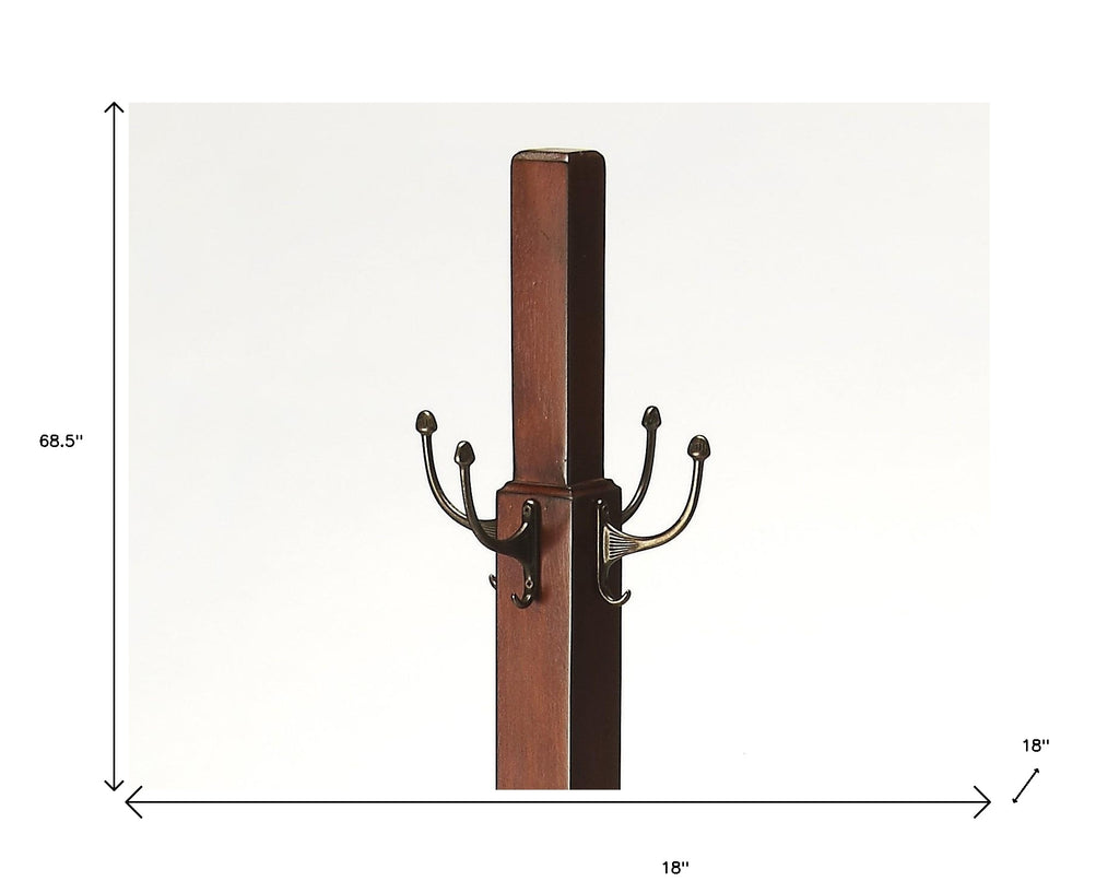 Webster Antique Cherry Coat Rack Tree