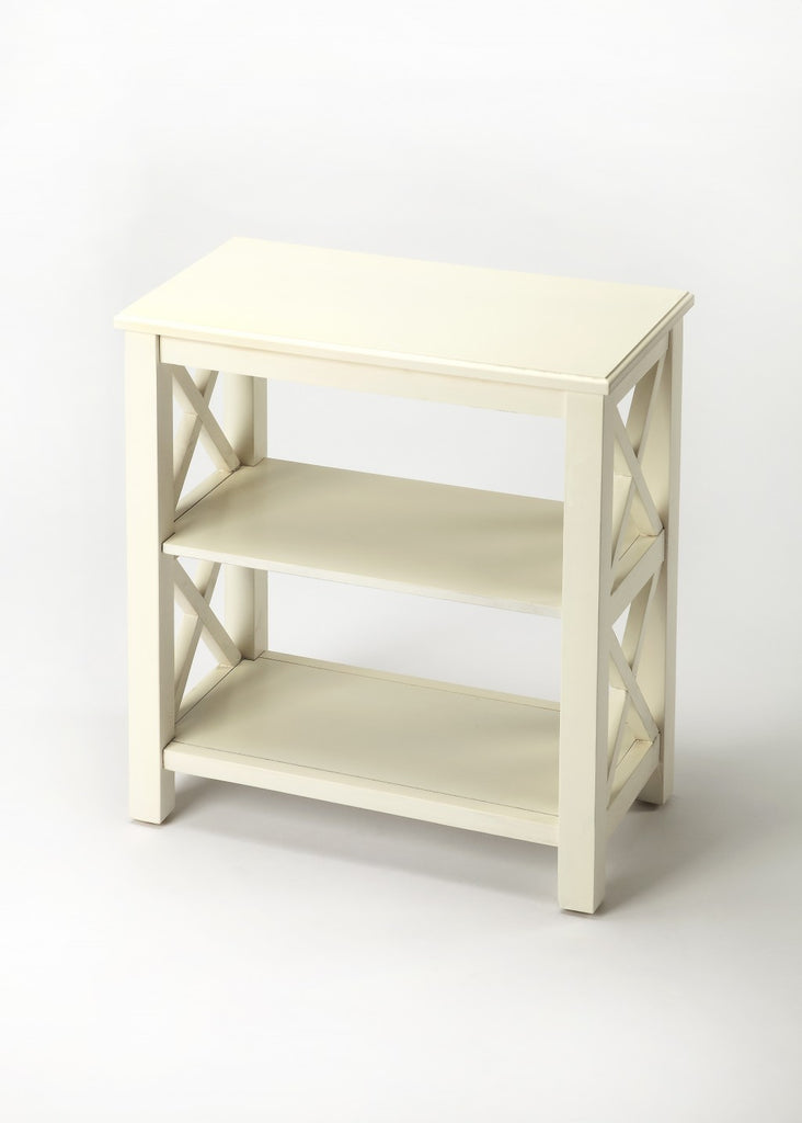 25" White Wood Bookcase