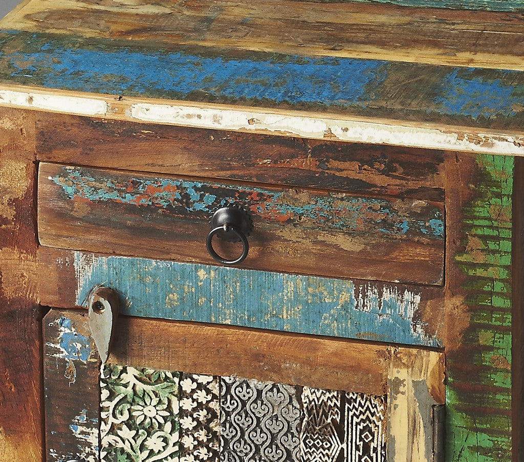 18" Brown Standard Accent Chest With One Drawer