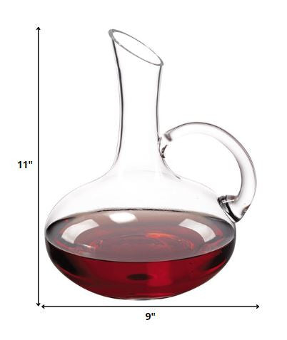 LuxxHomes  Genie Mouth Blown Lead Free Crystal Wine Carafe