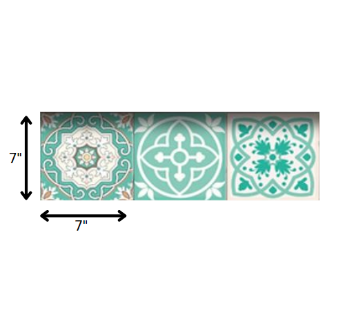 LuxxHomes  4" X 4" Aquamarine Mosaic Peel And Stick Removable Tiles