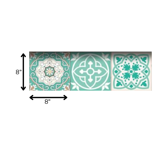 LuxxHomes  4" X 4" Aquamarine Mosaic Peel And Stick Removable Tiles