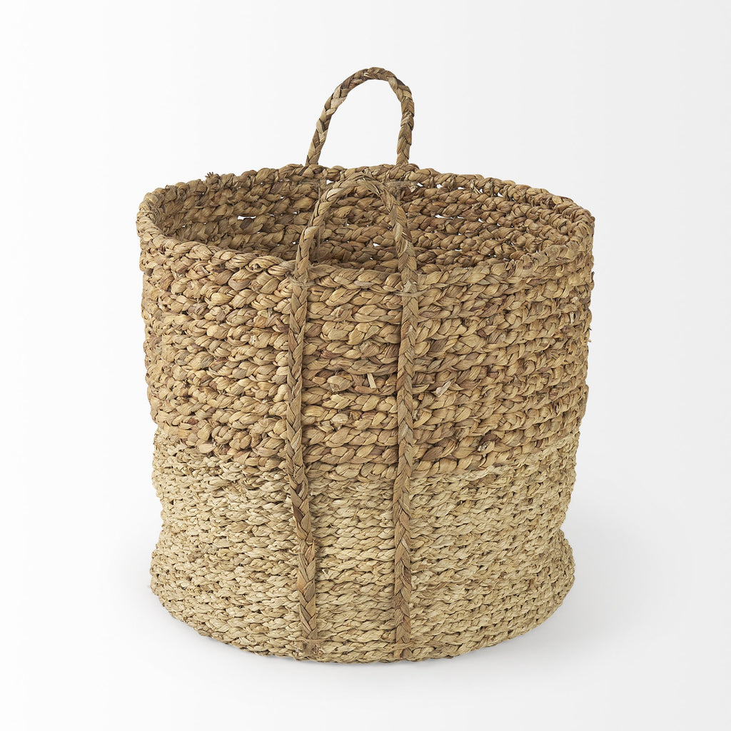 Set Of Three Two Tone Wicker Storage Baskets