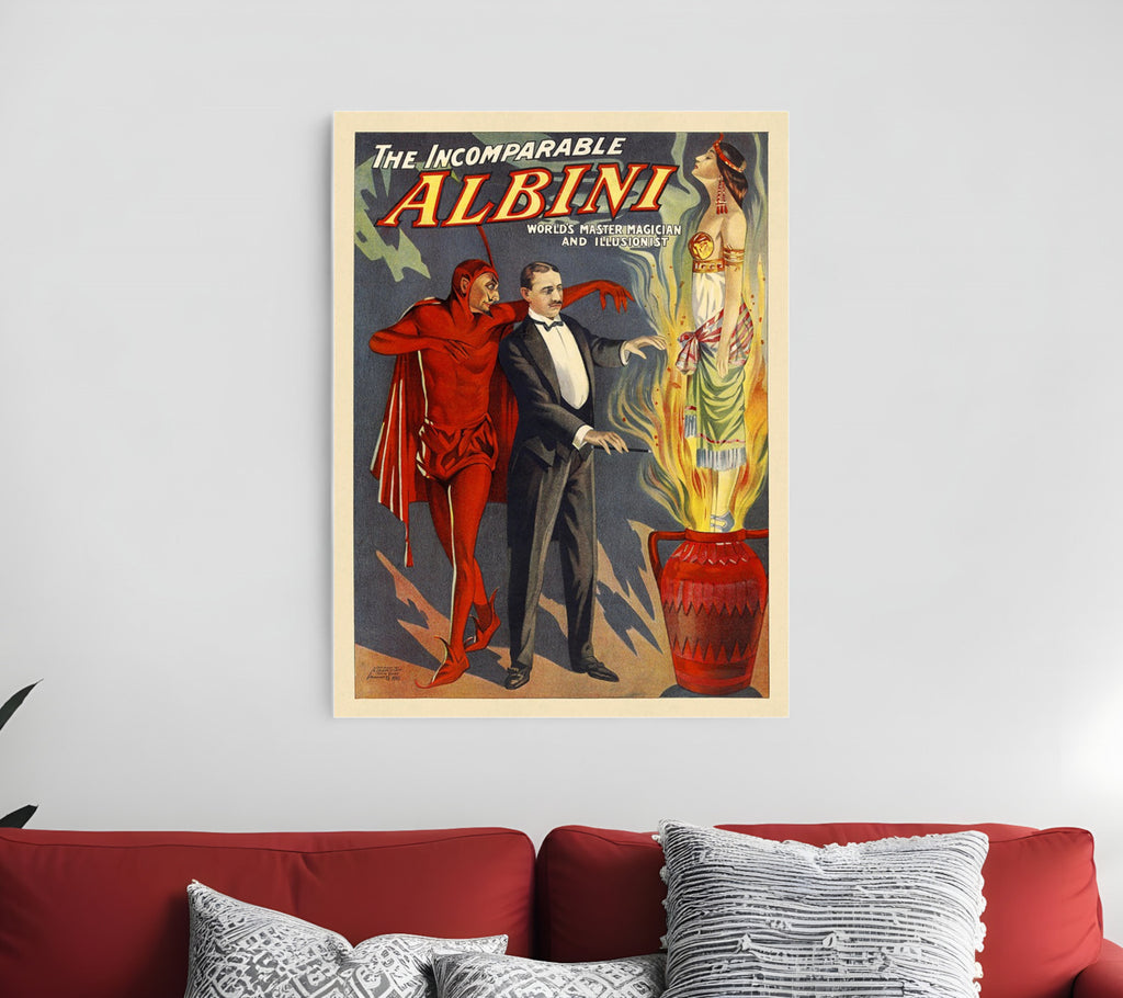 36" X 48" The Incomparable Albini Vintage Magic Poster Wall Art