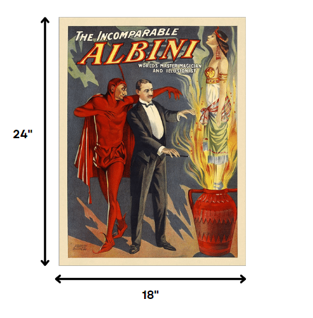 36" X 48" The Incomparable Albini Vintage Magic Poster Wall Art