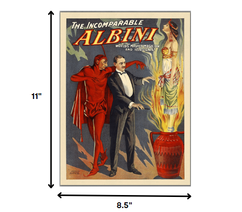 36" X 48" The Incomparable Albini Vintage Magic Poster Wall Art