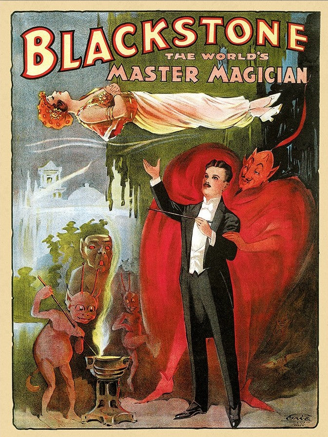 Vintage 1934 Blackstone Magic Unframed Print Wall Art