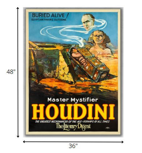 Master Mystifier Houdini Vintage Magic Unframed Print Wall Art