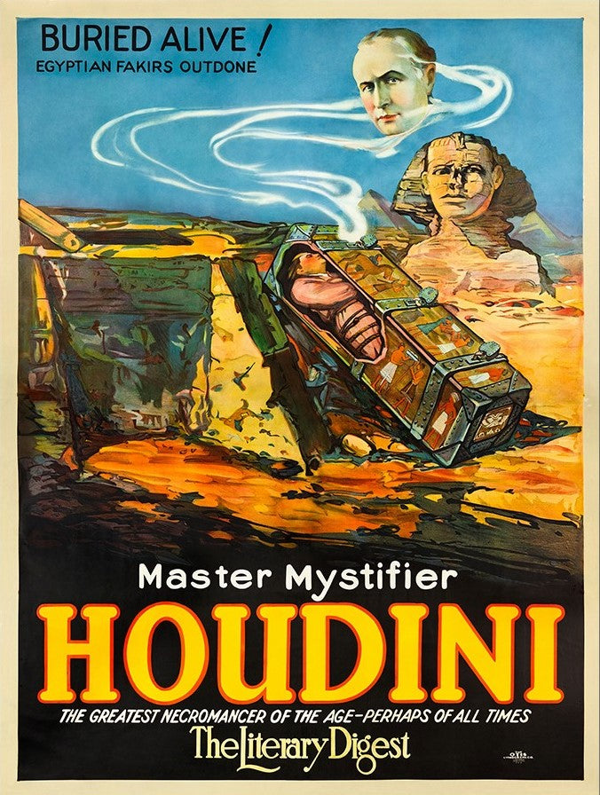 Master Mystifier Houdini Vintage Magic Unframed Print Wall Art