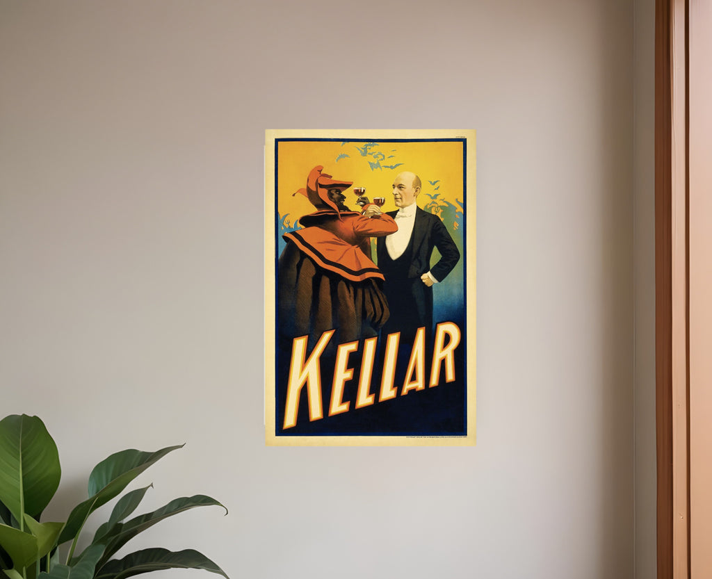 Kellar Having Drinks With The Devil Vintage Magic Unframed Print Wall Art