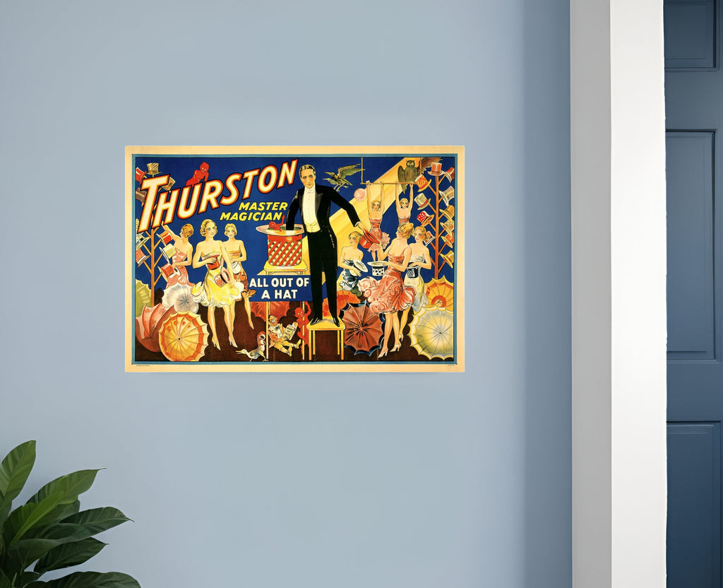 Thurston Out Of A Hat Vintage Magic Unframed Print Wall Art